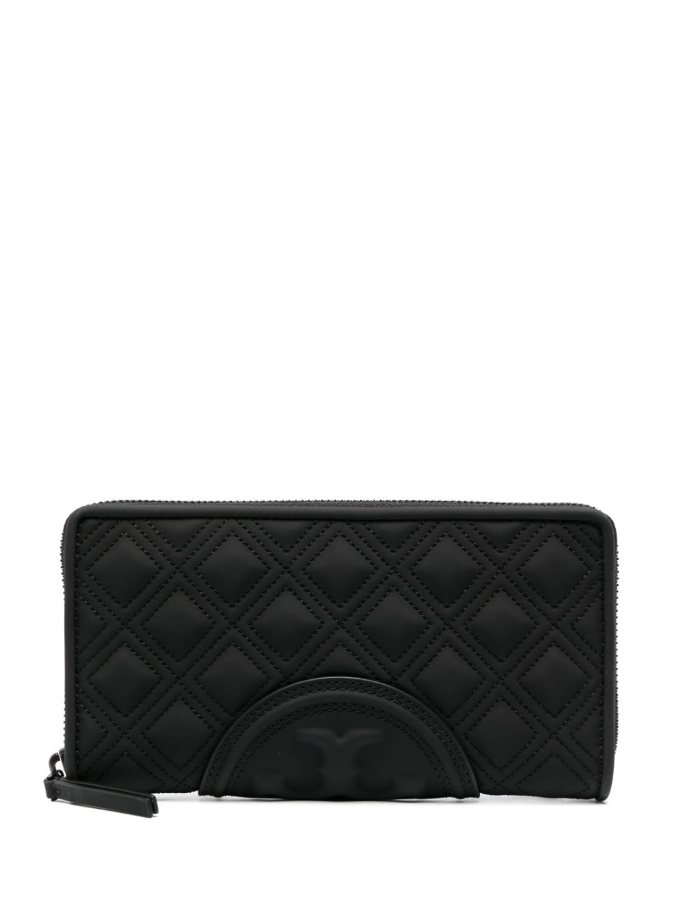 Shop Tory Burch Fleming Soft Matte Quilted Wallet In Black