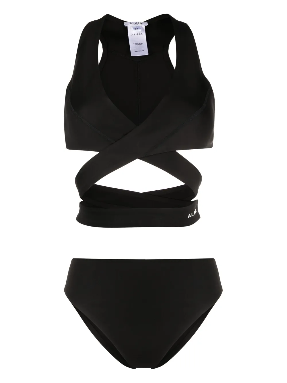 Alaïa logo-patch cut-out swimsuit | Black | Image 1