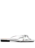 GANNI metallic-finish knot-detail sandals - Silver