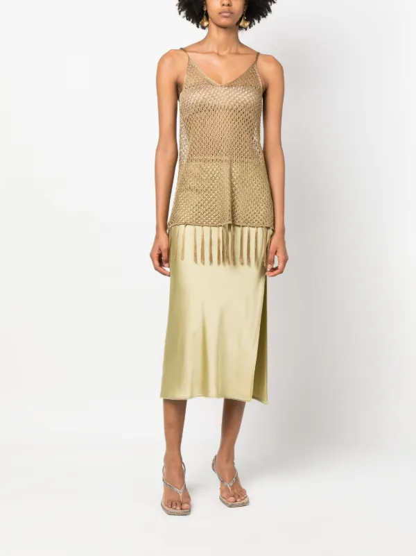 Dodo Bar Or open-knit Fringed Top | Gold | FARFETCH Dodo Bar Or open-knit Fringed Top | Gold | FARFETCH