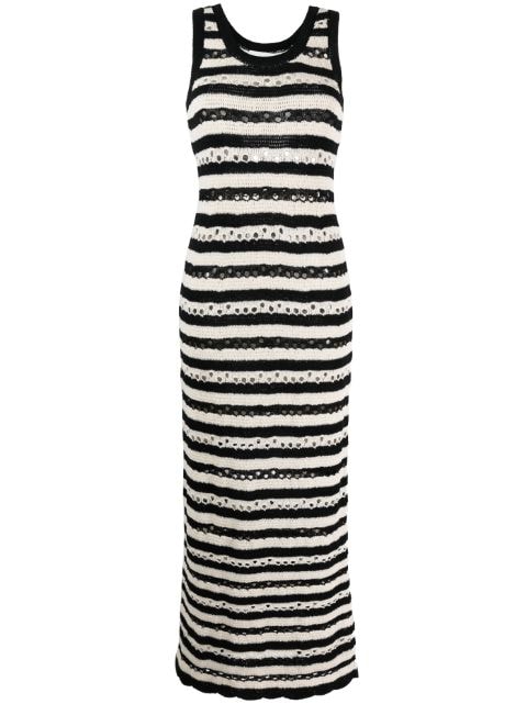 Sonia Rykiel striped openwork maxi dress