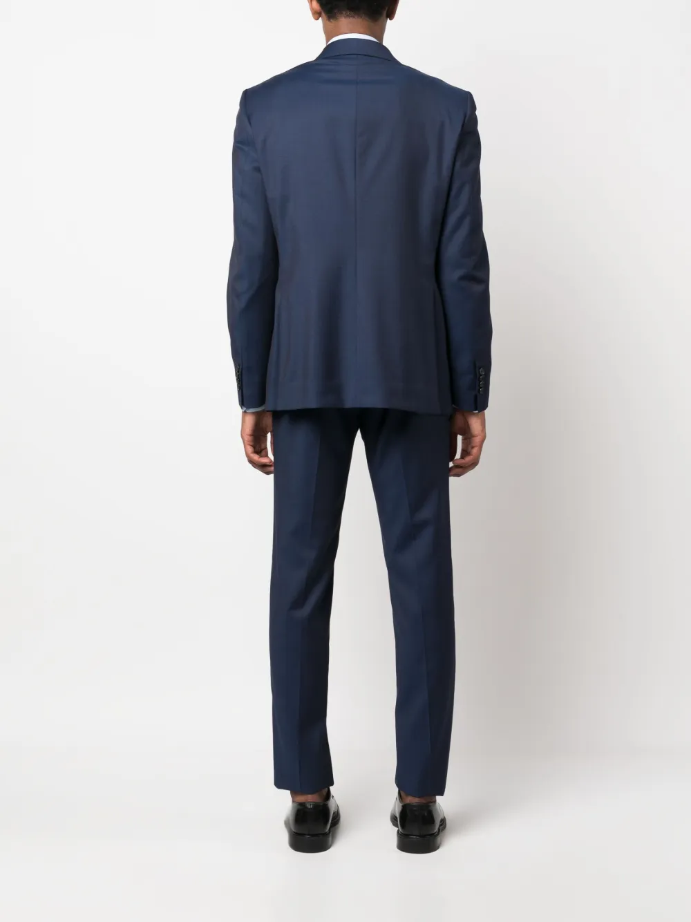 Tagliatore Logo-plaque Single-breasted Suit In Blue