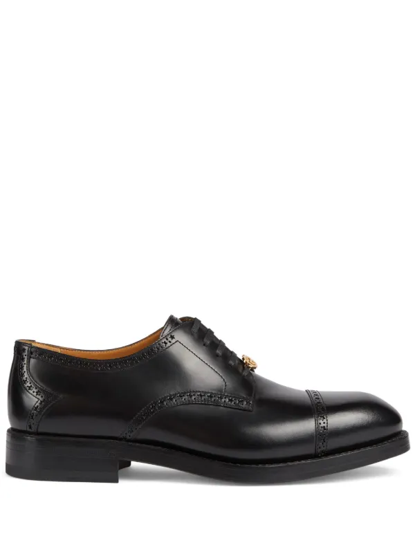 Gucci Interlocking G Leather lace-up Shoes - Farfetch