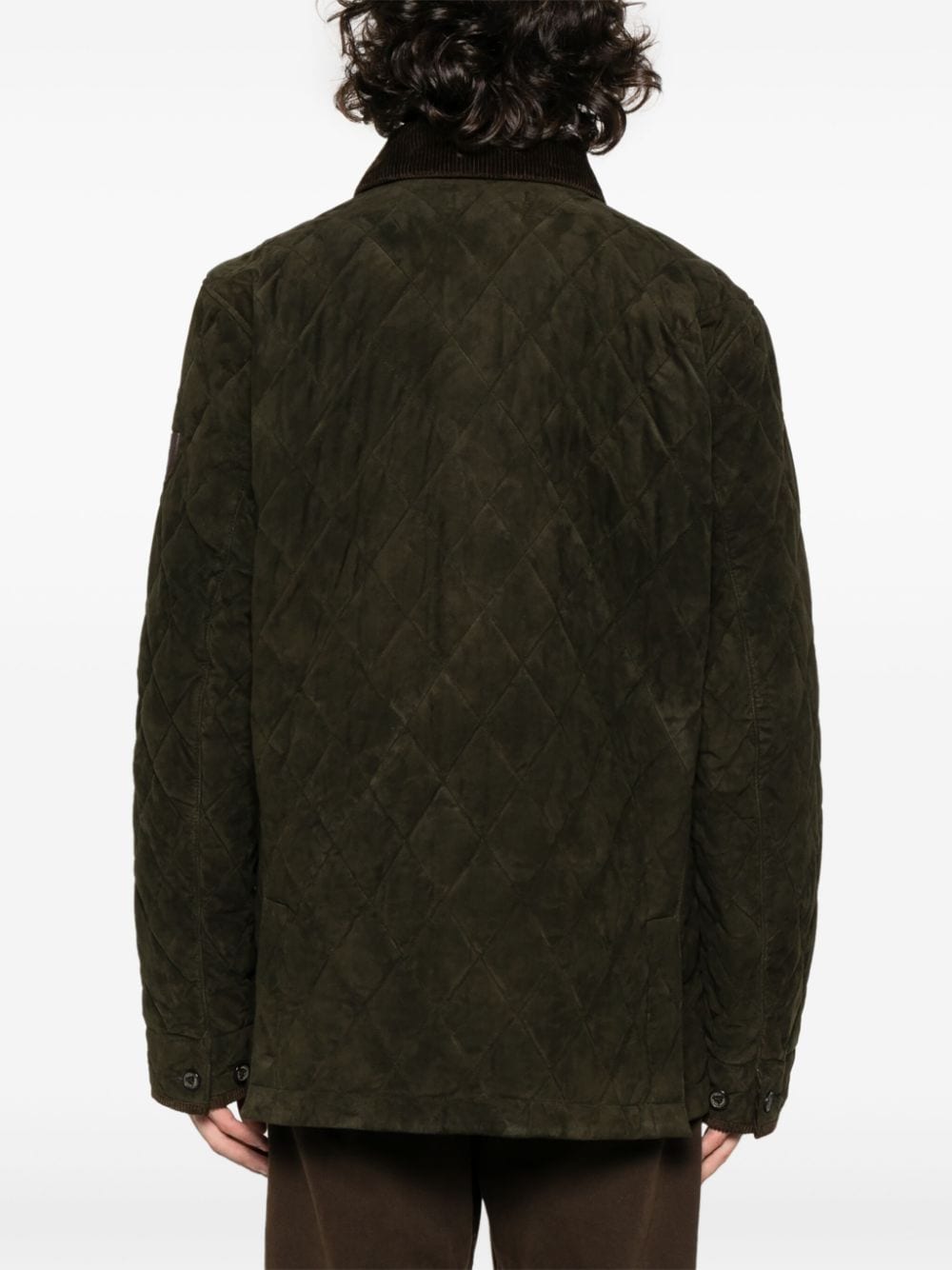 Shop Polo Ralph Lauren Quilted Suede Jacket In Green