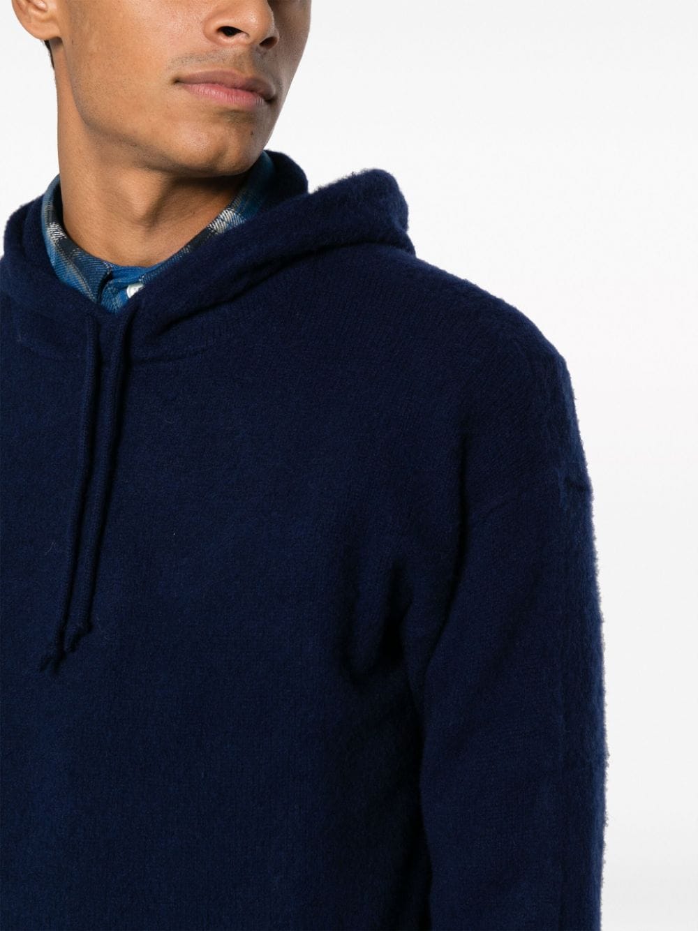Shop Polo Ralph Lauren Wool-blend Knitted Hoodie In Blau