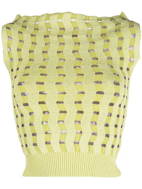 Kiko Kostadinov haut crop en maille à découpes