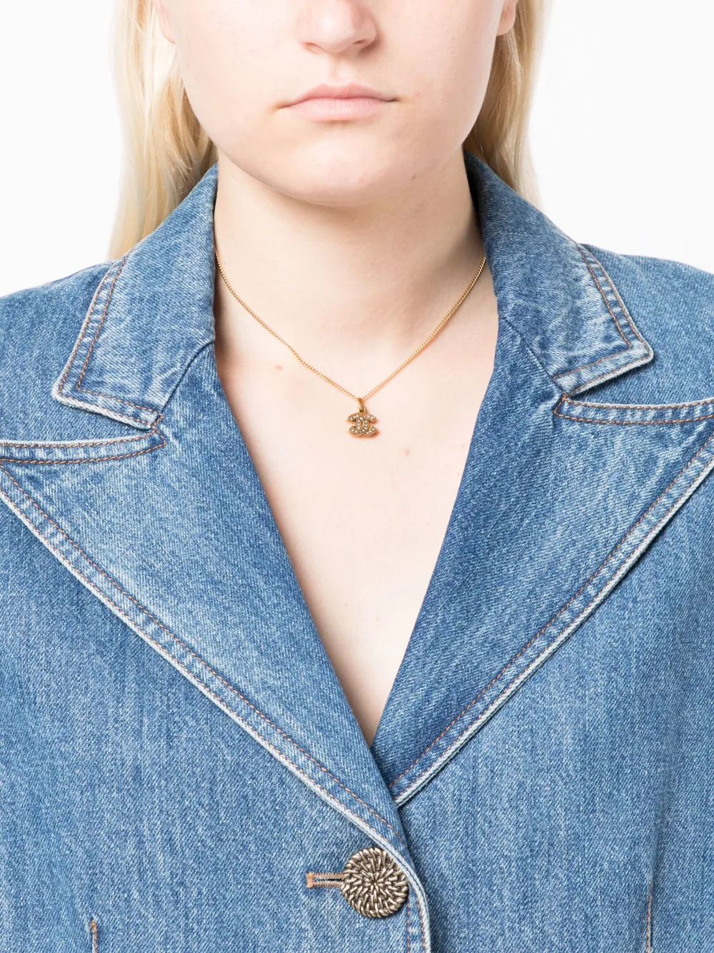 CHANEL Pre-Owned 1982 pre-owned halsketting met hanger - Goud