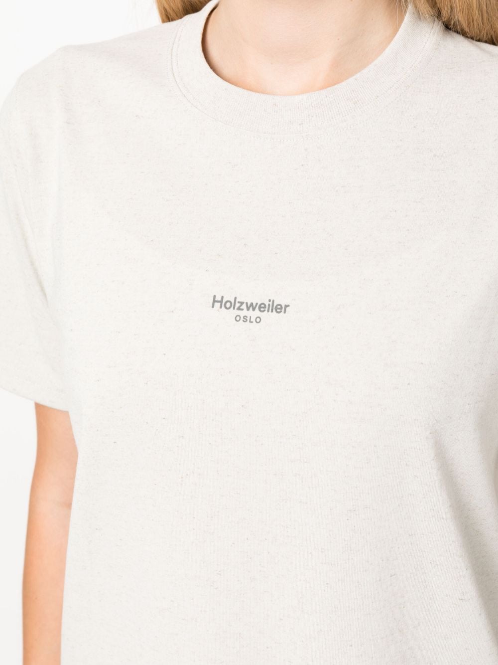 Shop Holzweiler Logo-print Round-neck T-shirt In Neutrals