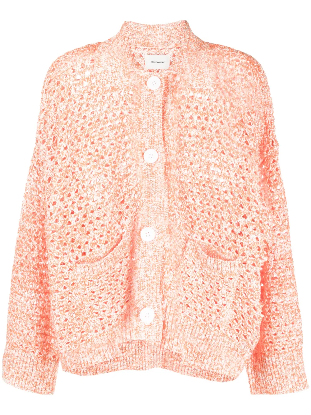 Holzweiler Open-knit Buttoned Cardigan In Orange