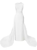 Solace London Flor sleeveless train dress - White