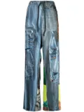 JNBY graphic-print elasticated-waistband pants - Blue