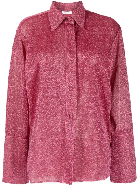 Oséree Lumière Lurex buttoned blouse