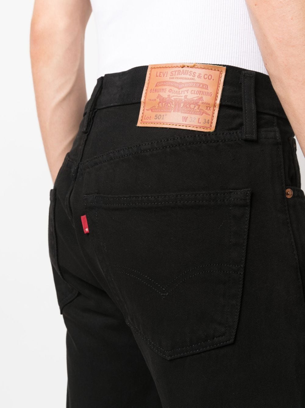 Shop Levi's Mid-rise Straight-leg Jeans In Black