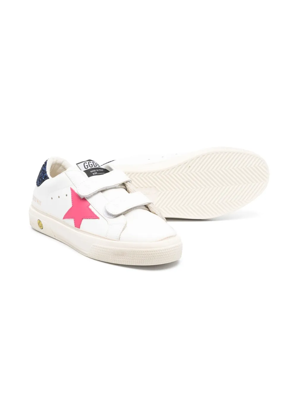 Golden Goose Kids May School touch-strap sneakers - Wit