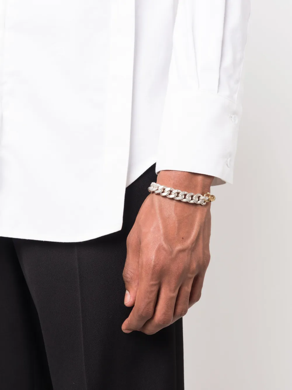 Jil Sander two-tone chunky bracelet - Zilver