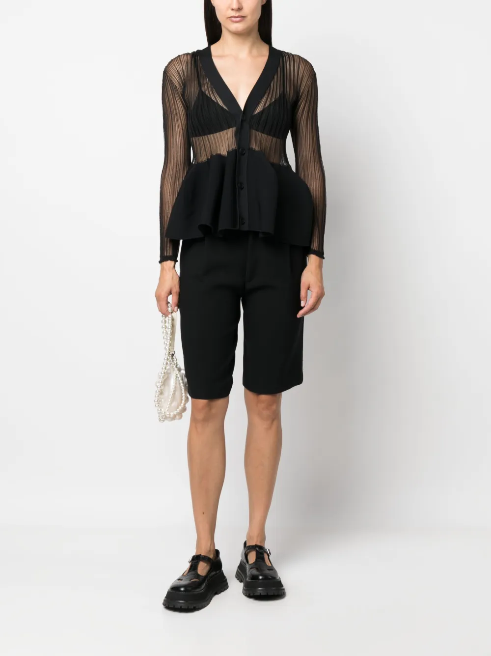 CFCL V-neck peplum blouse - Zwart