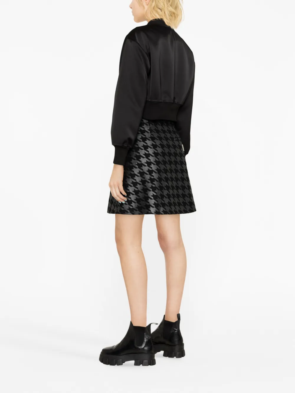 Moncler X Frgmt Houndstooth Pattern Miniskirt In Schwarz