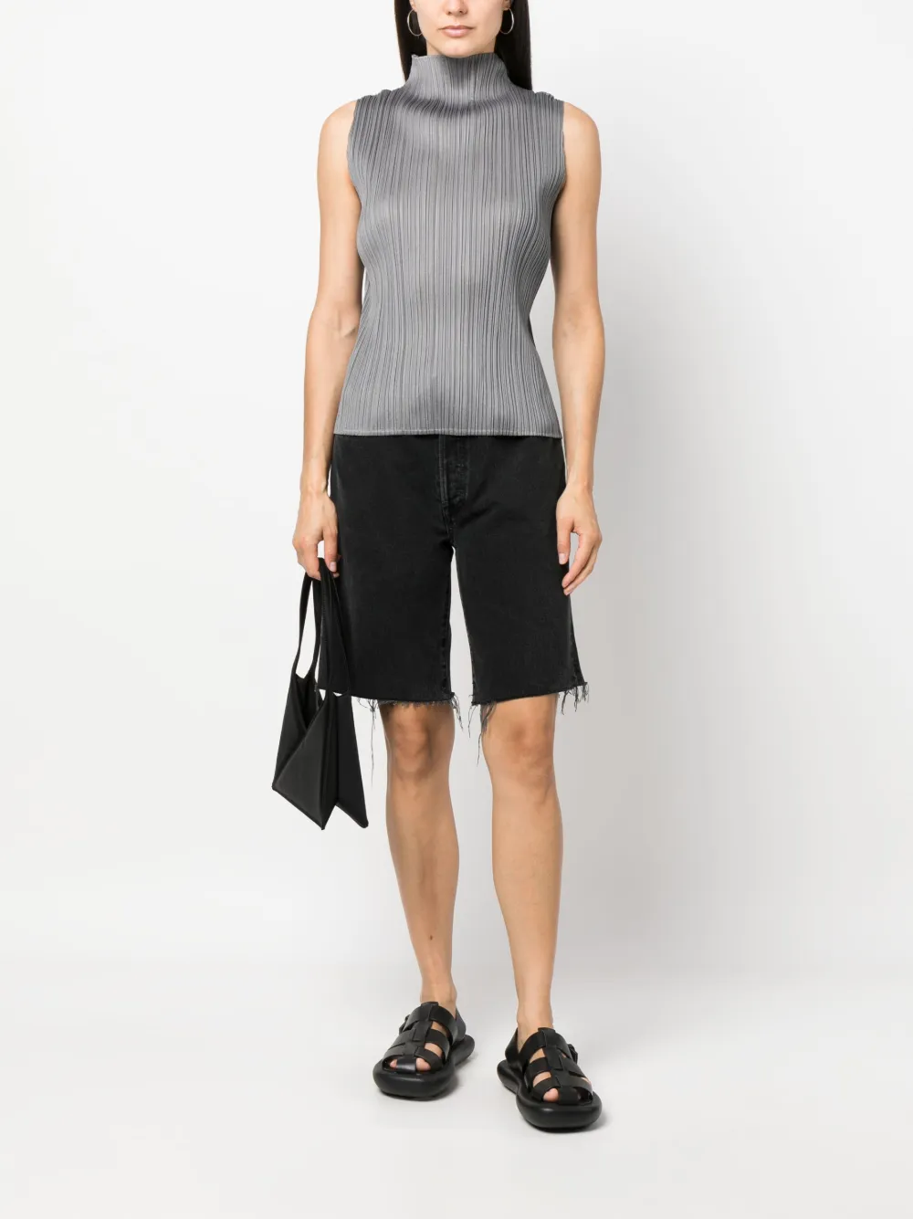 Pleats Please Issey Miyake Geplooide tanktop - Grijs