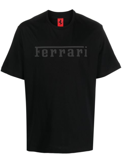 Ferrari logo-silicone print cotton T-shirt