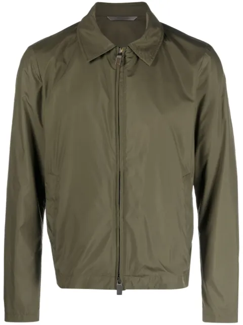 Canali goatskin zip-up shirt jacket