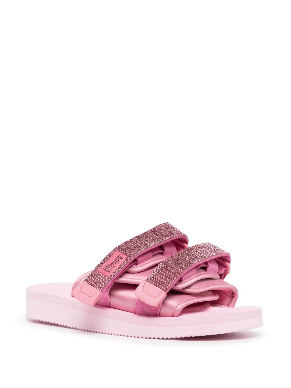 Blumarine x Suicoke slippers verfraaid met stras - Roze