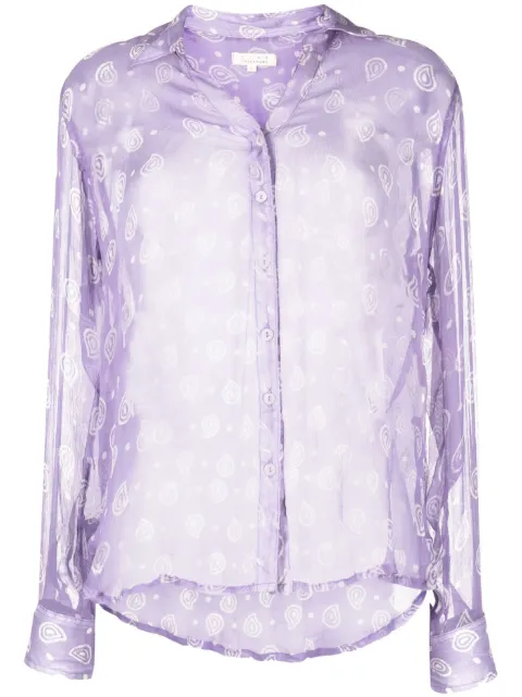 Cloe Cassandro graphic-print silk shirt