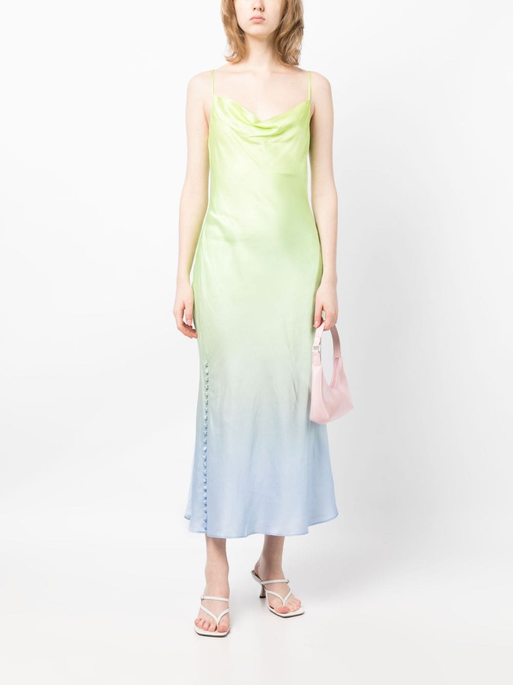 Olivia Rubin Lia cowl-neck midi dress - Groen