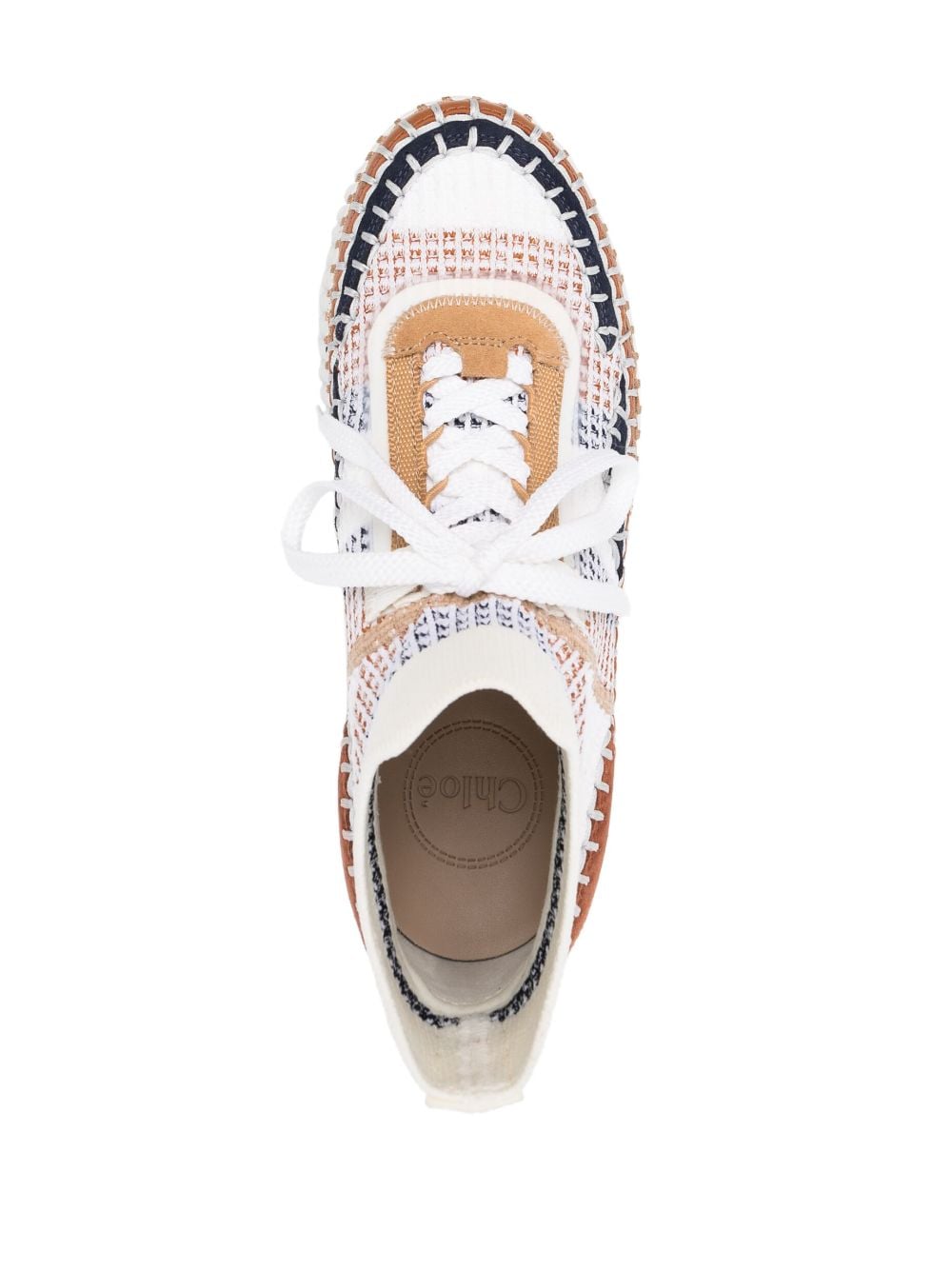 Shop Chloé Nama 80mm Platform Wedge Sneakers In White