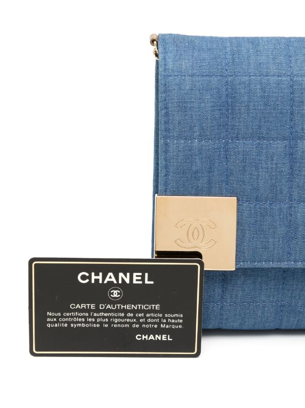 Chanel Pre-owned 2002 Choco Bar Clutch Bag - Blue