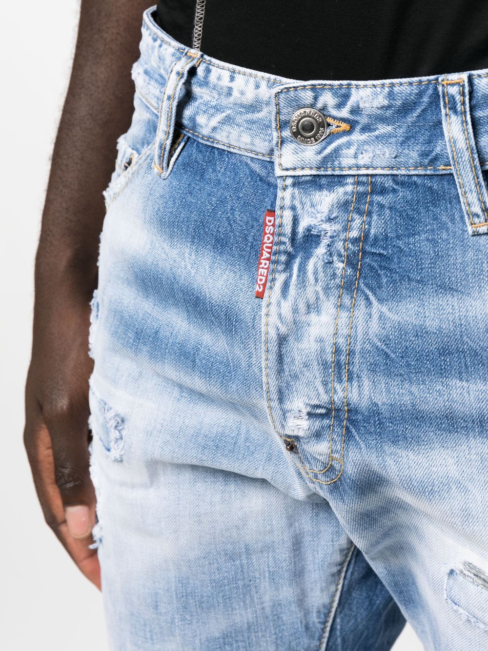 DSQUARED2 logo-patch distressed washed jeans Men