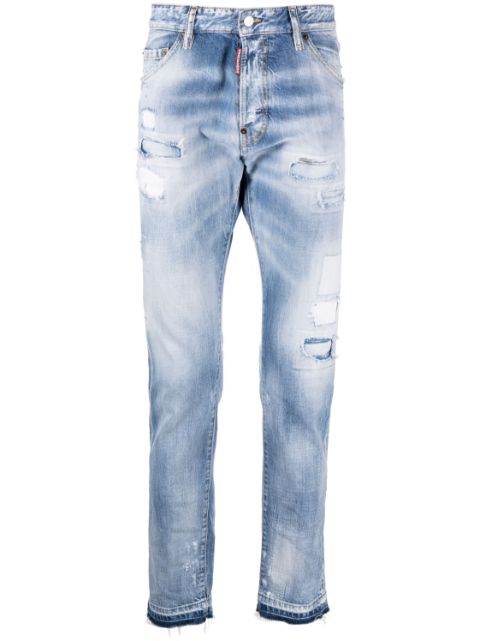 DSQUARED2 logo-patch distressed washed jeans Men