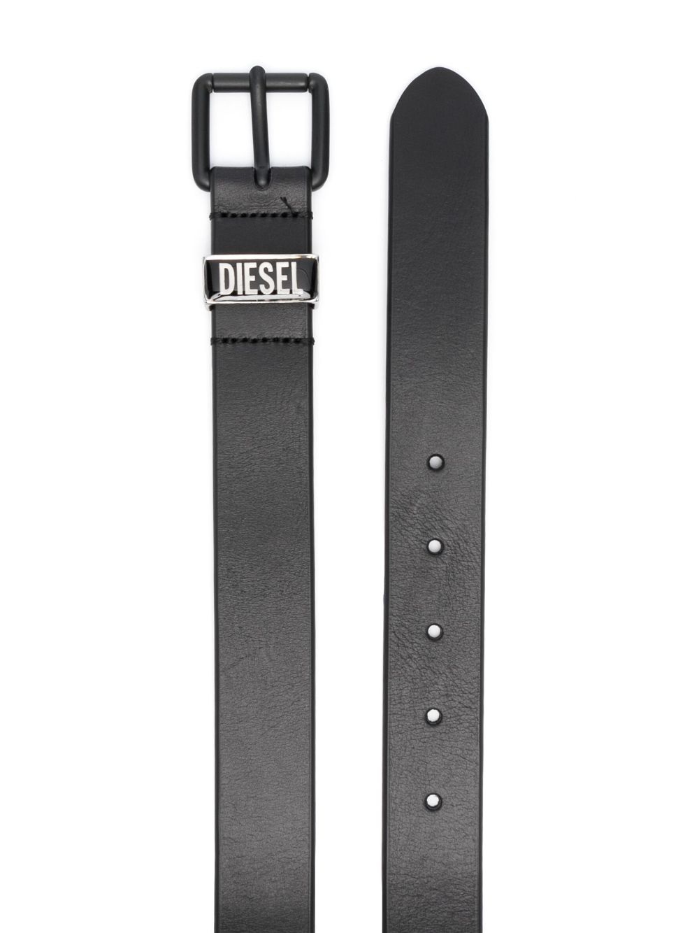 Diesel B-Glossy leather belt - Zwart