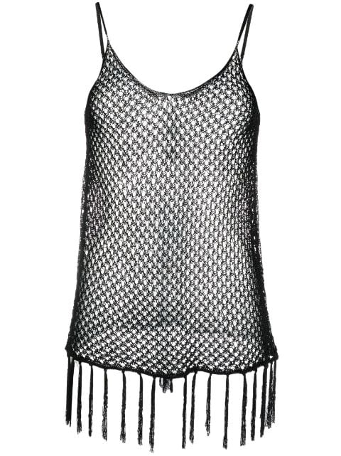 Dodo Bar Or - open-knit fringed top