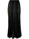 Sonia Rykiel striped pleated skirt - Black