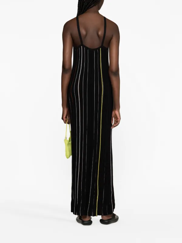 Sonia Rykiel Striped Knitted Maxi Dress | Black | FARFETCH ID