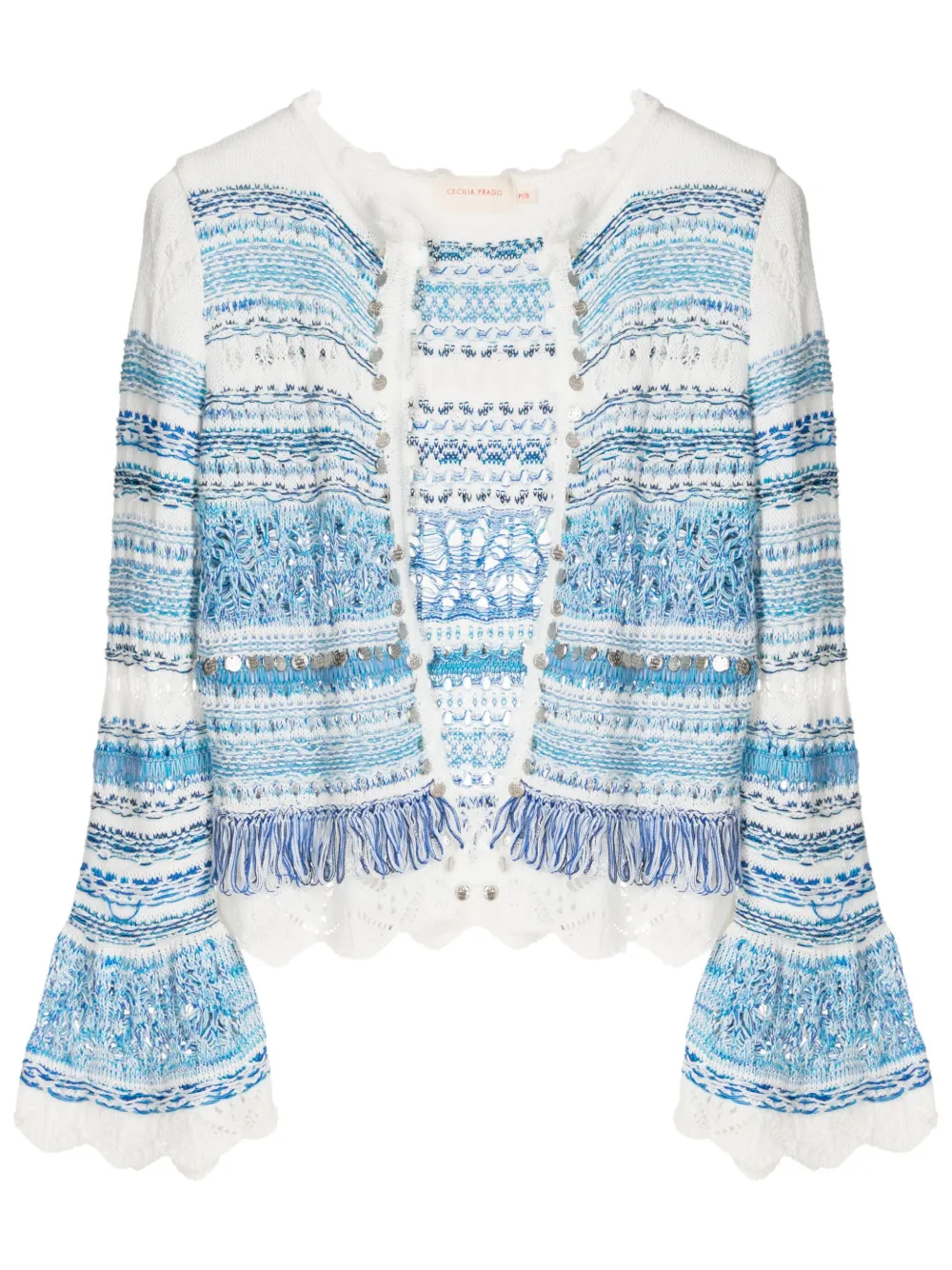 Cecilia Prado striped open-front cardigan | White | Image 1
