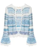 Cecilia Prado striped open-front cardigan - White