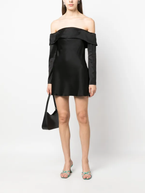 Reformation Maves off shoulder Satin Minidress Farfetch