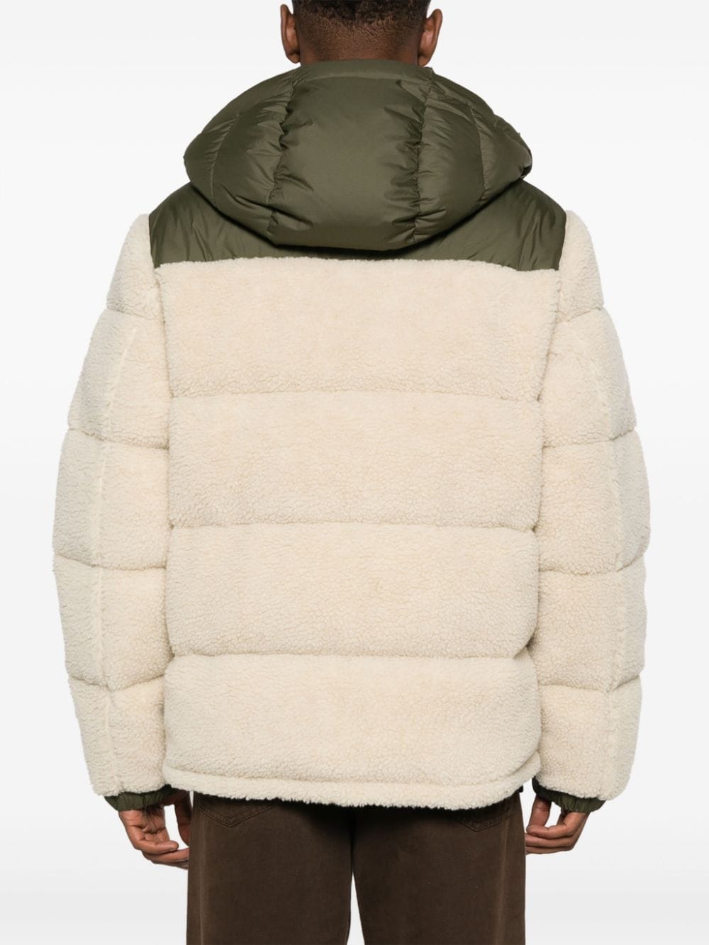 Shop Polo Ralph Lauren Fleece Padded Jacket In Neutrals