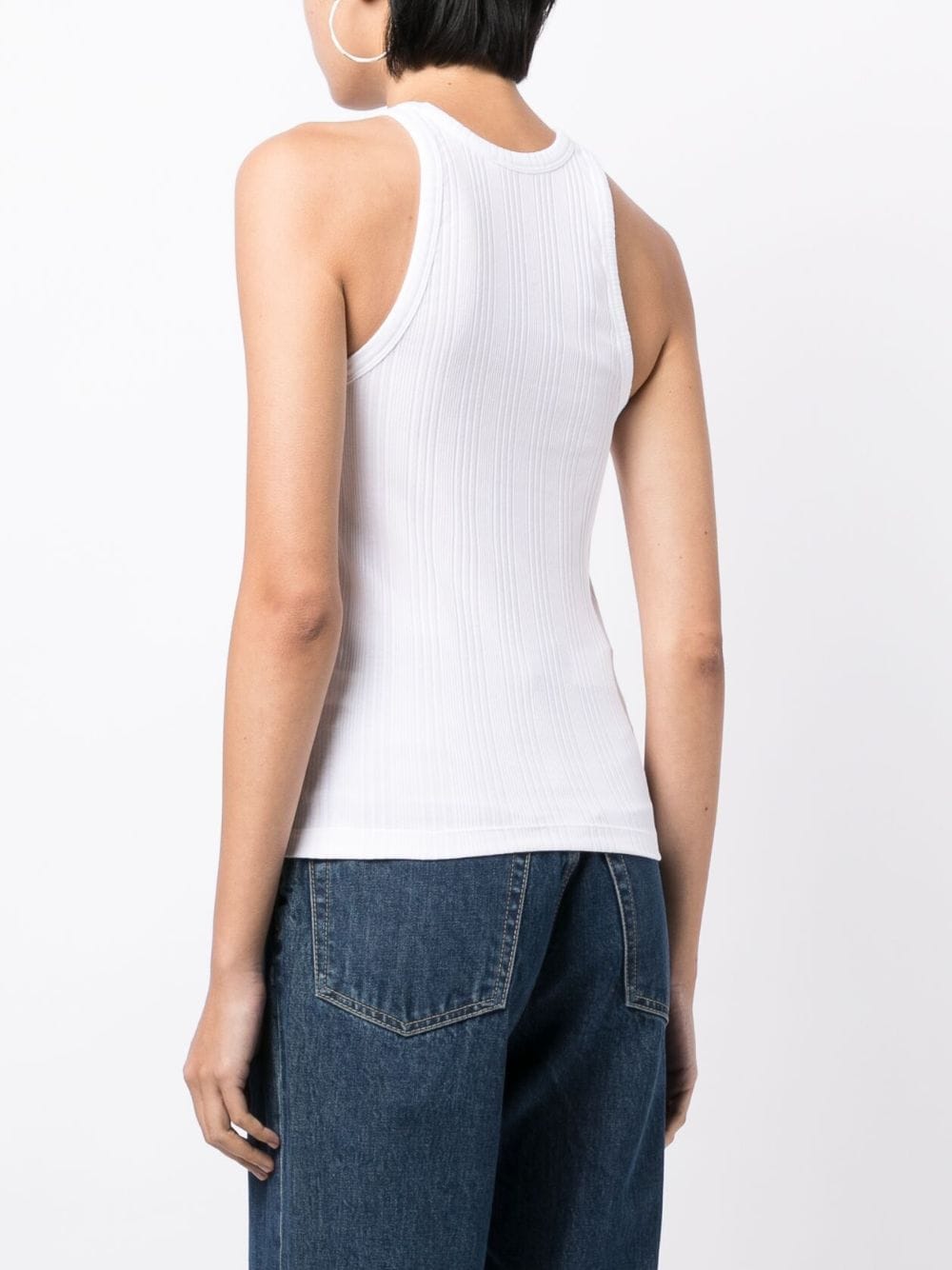 Shop Helmut Lang Scoop-neck Sleeveless Top In White