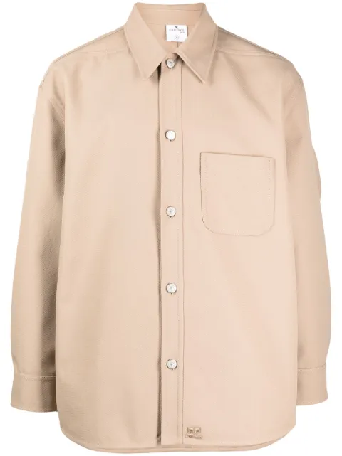 Courrèges camisa con botones y detalles de rayas 