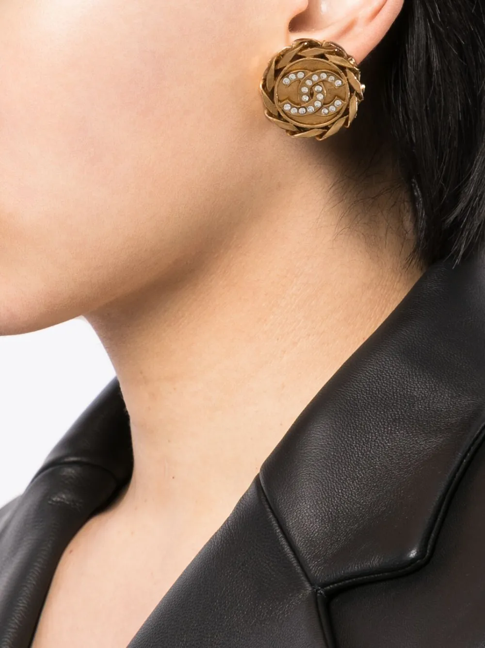 CHANEL Pre-Owned 1988 oorclips met CC-logo - Goud