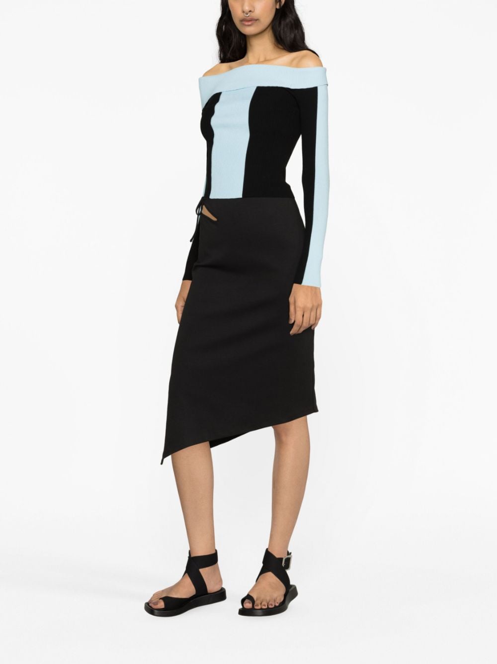 Shop Holzweiler Badabom Cut-out Asymmetric Skirt In Black