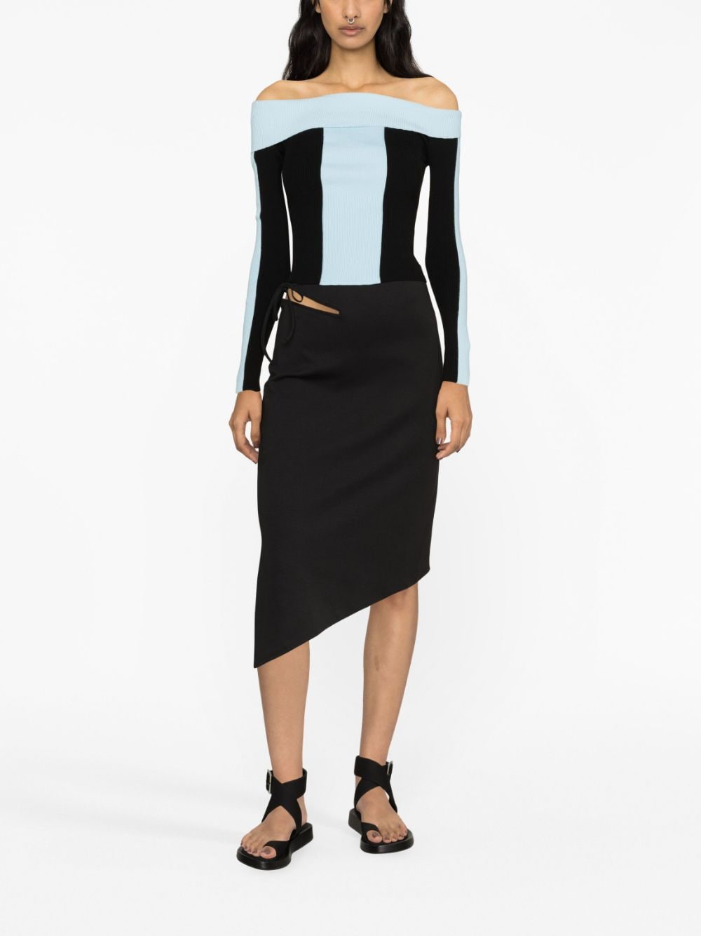 Shop Holzweiler Badabom Cut-out Asymmetric Skirt In Black