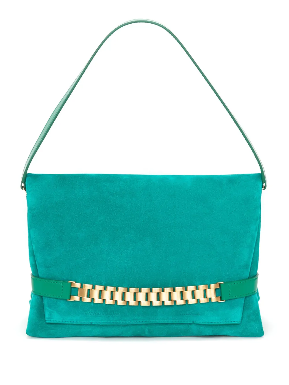 Victoria Beckham Chain Pouch スエードショルダーバッグ - グリーン Victoria Beckham Chain Pouch スエードショルダーバッグ - グリーン