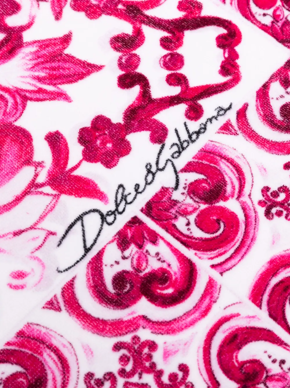 Dolce & Gabbana Majolica-print terry-cloth beach towel - Roze