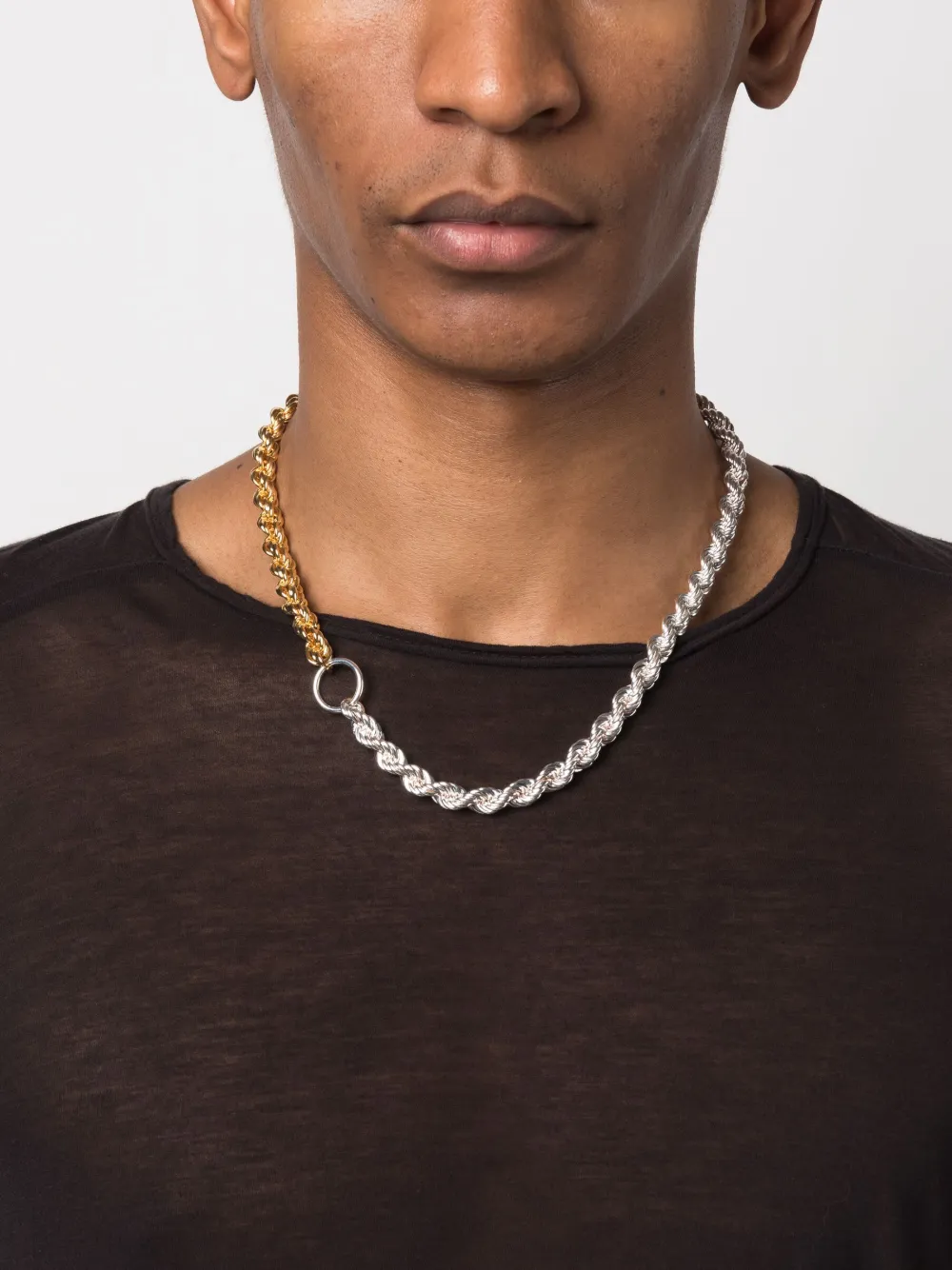 Jil Sander two-tone chunky necklace - Zilver