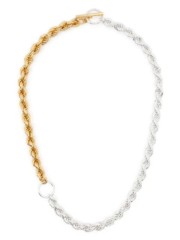 Chunky white store gold necklace
