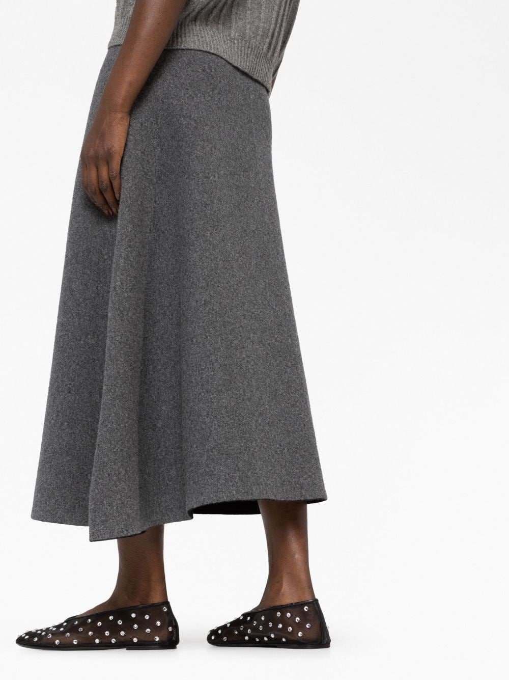 Shop Jil Sander Asymmetric Midi Skirt In Grey