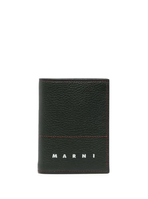 Portefeuille en cuir à design pliant - Marni - Modalova